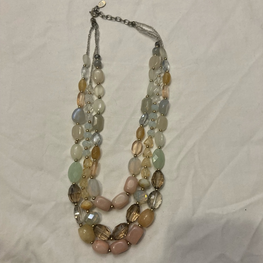 5-24 Ann Taylor LOFT Layered necklace beaded pastel